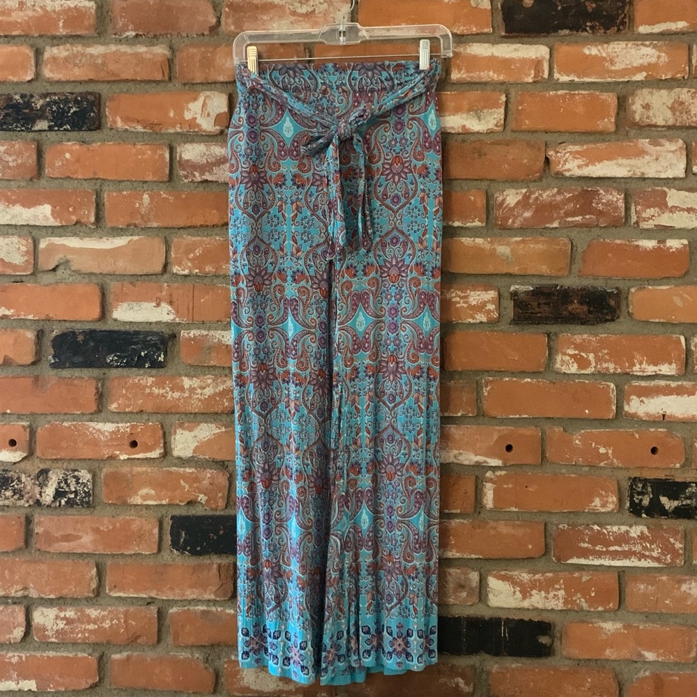 Angie Boho Tie Front Flowy Pants
